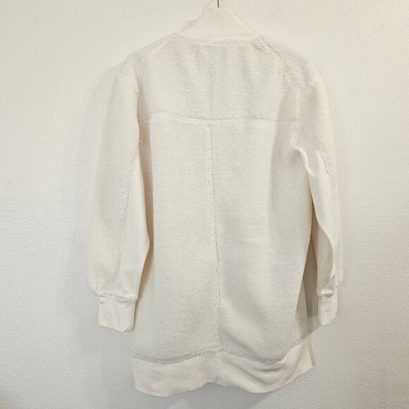 DAILY PRACTICE ANTHRO Sherpa Half-Zip Sweatshirt in Ivory Comb Size S NWT - Picture 3 of 12